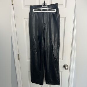 Abercrombie & Fitch Black 90s relaxed vegan leather pants